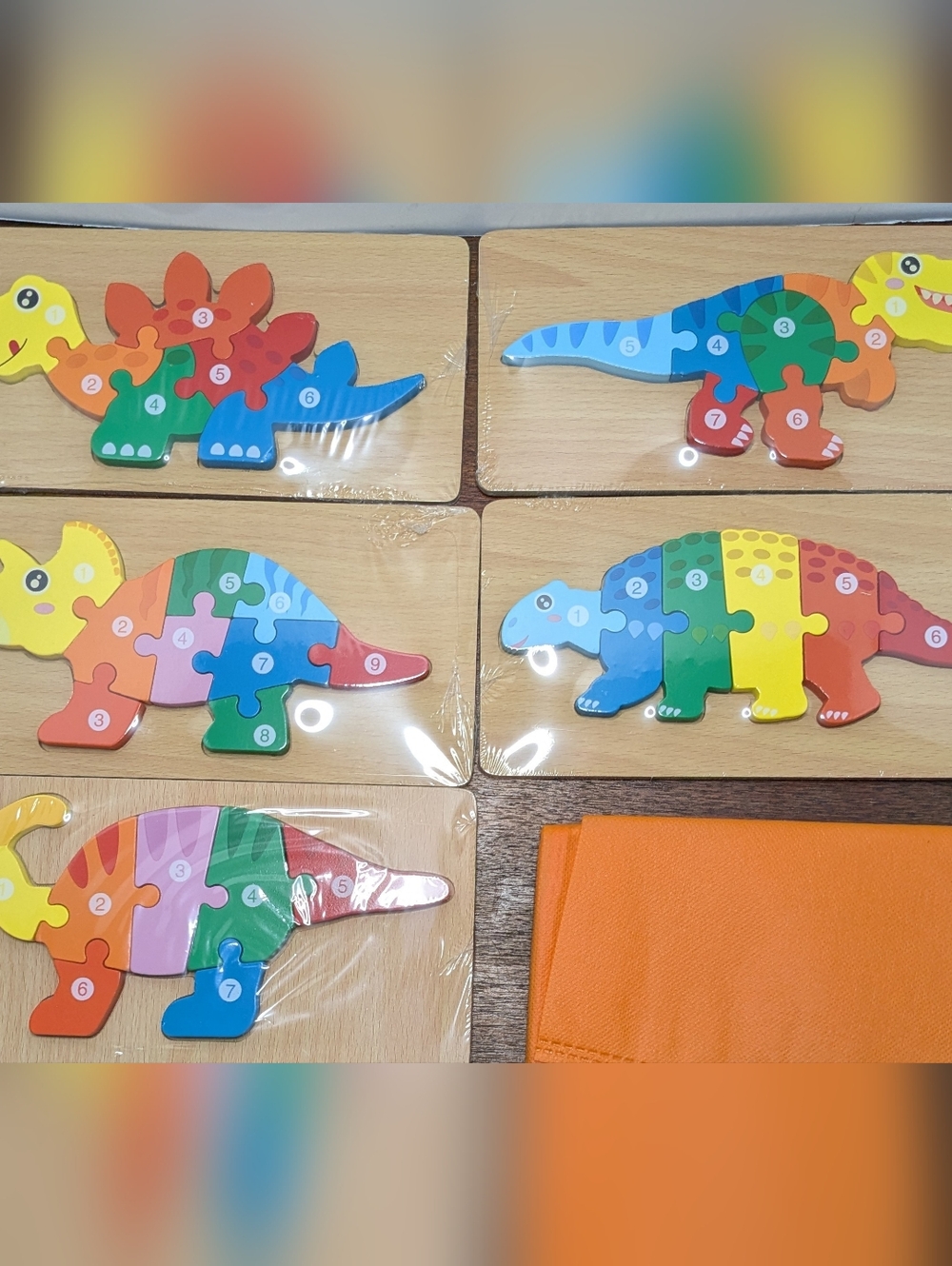 Montessori Toddler Dinosaur Puzzles Lot of 5 Featuring T-Rex, Stegosaurus & More